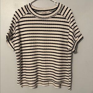 Zenana Outfitters Black and White Striped Top Size S/M